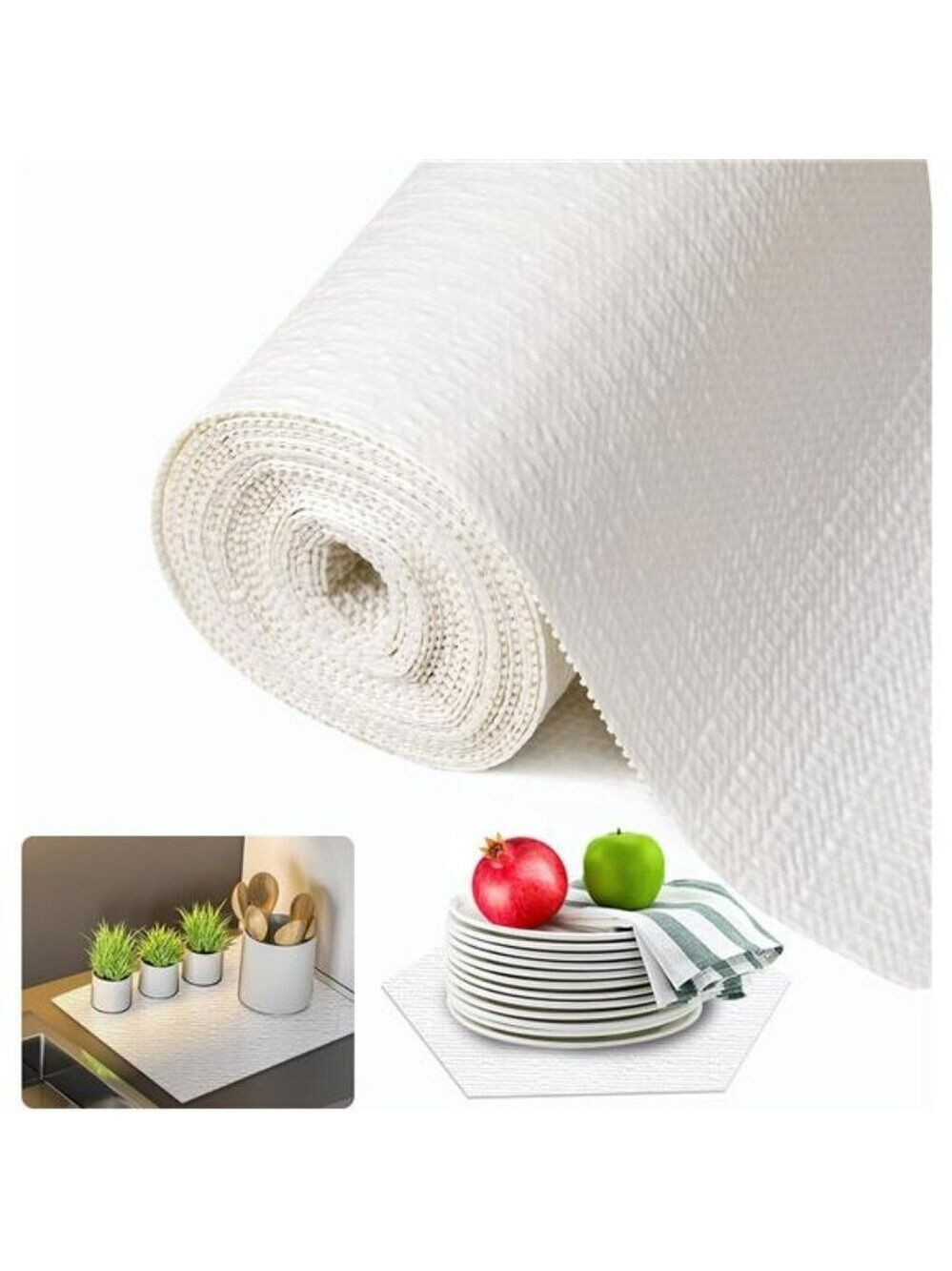 White Non Slip Shelf Liner Drawer Cabinet Liner Waterproof Kitchen Storage Mat